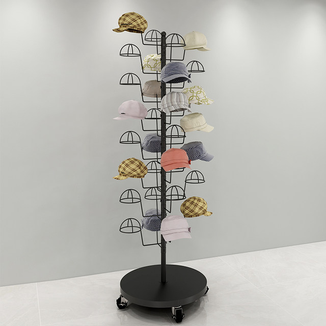 Clothing store sun hat storage shelf floor-standing hat rack mother and ...
