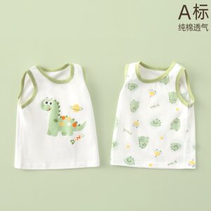 
Sleeveless tops for boys and girls aged 0-7 years old, pure cotton children's vests, summer thin baby slings for inner wear