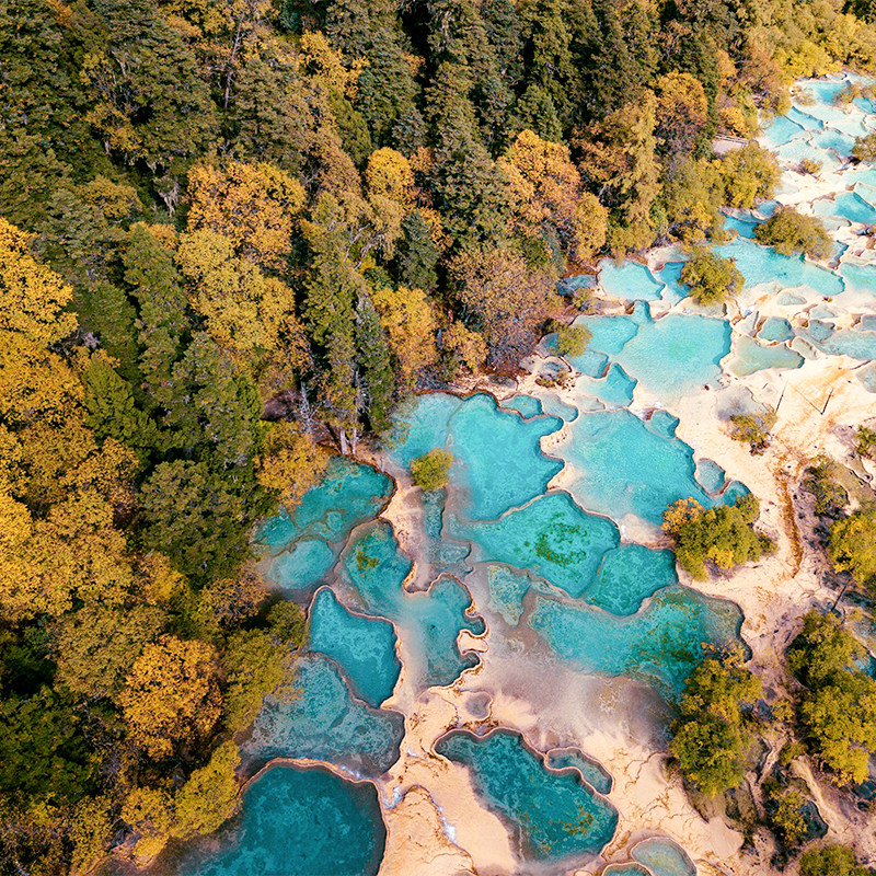 成都到九寨沟黄龙旅游高铁往返2H直达3天2晚头等舱大巴团8人小团