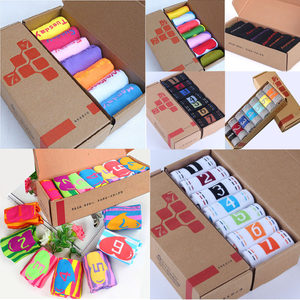 Men's socks, weekly socks, a box of socks for seven days a week, boys' mid-calf sports, female digital student socks cartoon