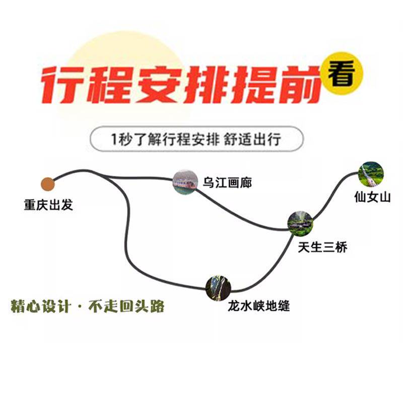 重庆武隆一日游纯玩天坑地缝仙女山乌江画廊周边跟团游小包团旅游