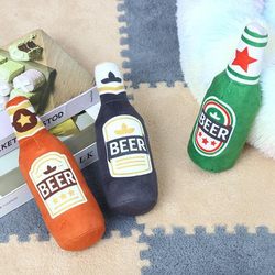 New model of simulated beer plush stuffed BB barking toy for pet dogs, resistant to chewing, cleaning teeth, grinding teeth and relieving boredom.