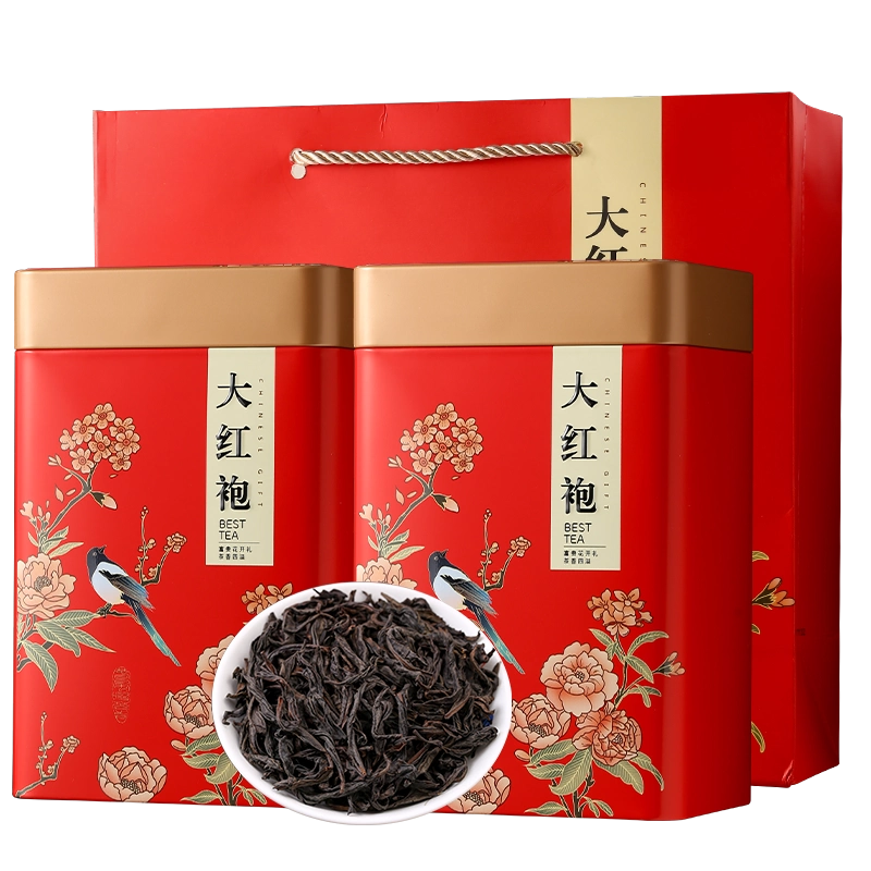 武夷山大红袍茶叶新茶武夷山肉桂浓香型乌龙茶岩茶罐装500g
