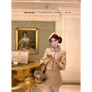 
Chi Umbrella 25/fw Karuizawa Preface Guigui Xiaoxiang cloak short coat skirt/dress three-piece suit