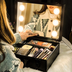 Niceland Lighted Makeup Case Professional Makeup Artist Large-Capacity Makeup Bag New High-End Portable Makeup Kit