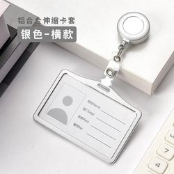 Aluminum Alloy Work Badge Card Holder Metal Access Card Meal Card Hospital Nurse Badge Transparent Retractable Clip for Work