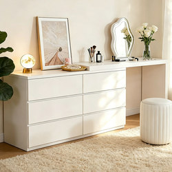 Makeup Table, Dresser, and Storage Cabinet Integrated into One Modern Minimalist Design for Small Apartments, Extendable Makeup Table for Bedroom