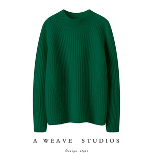 It's really amazing! Thick cashmere sweater female 100 pure cashmere semi -high neck loose and pure cashmere sweater
