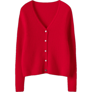 
It's really not difficult to look slim! Pure cashmere cardigan for women V-neck pit short cashmere sweater for women knitted cardigan jacket