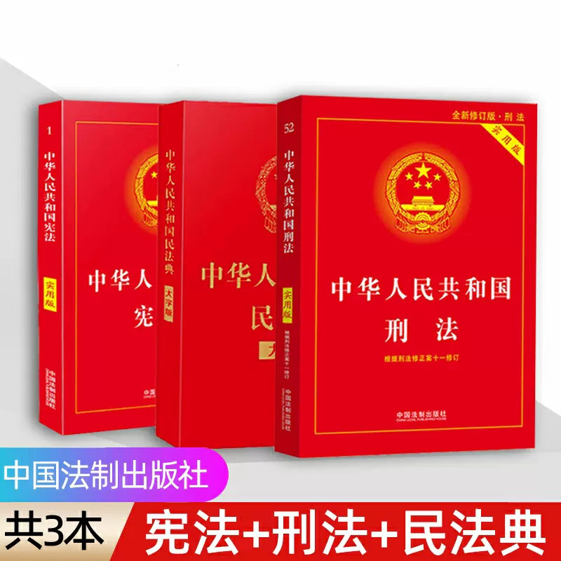 中国法律书籍全套3册】民法刑法典2021年新版中华人民共和国刑法宪民法