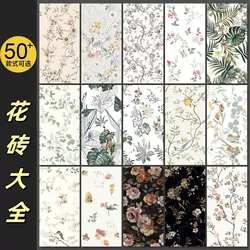 All-Ceramic Plant and Animal Green 300X600 Pattern Tiles Bathroom Kitchen Wall Tiles 400X800 Pattern Tiles Balcony Background