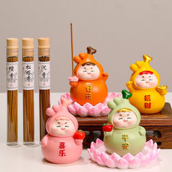 Gourd Ornament, Creative and Cute, Office Workstation Desktop Decoration, Peace Incense Holder, Resin Figurine, High-End Gift