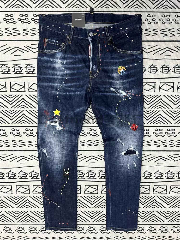 Onefriend】Dsquared2 23FW秋冬Skater男修身牛仔裤S74LB1392-Taobao