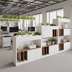 Office Wooden Partition Cabinet File Cabinet Storage Cabinet Screen Decorative Flower Trough Cabinet Storage Rack Work Station Blocking Side Cabinet