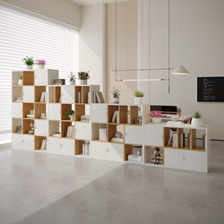 Office Partition Cabinet Wooden Low Cabinet File Cabinet Information Bookcase Grids Cabinet Combination Storage Rack Hollow Display Cabinet