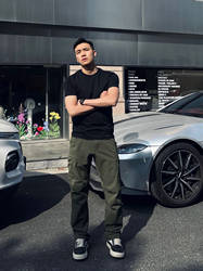 Sos American Casual Solid Color Liquid Ammonia Cotton T-Shirt with Small Neckline, Sports Fitness, High Elasticity, Slimming, Taped Short Sleeves, Versatile for Men