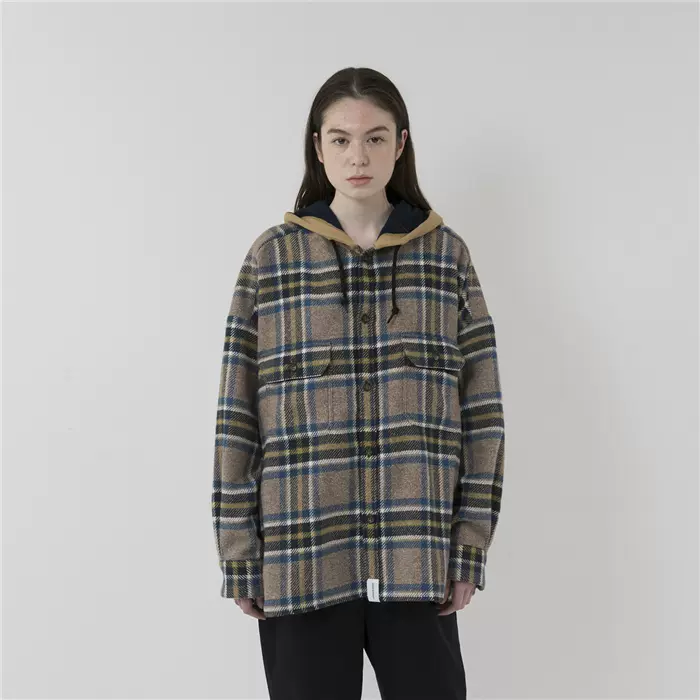 大D巢舍代购DESCENDANT SPICOLI HOODED LS SHIRT 21AW格子衬衫 大D巢舍代购DESCENDANT SPICOLI HOODED LS SHIRT 21AW格子衬衫