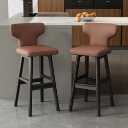 Bar Stool Made of Solid Wood, Modern and Simple, Suitable for Home Use, High Stool for Island Counter, High Chair for Front Desk, Cashier Bar Chair, Light Luxury and High-End