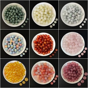 
Natural agate crystal jade loose beads DIY