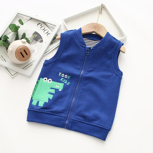 
Very small fish 62108 new knitted cotton spring and autumn boys single layer vest top 100-150