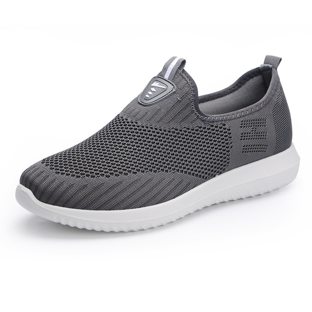 Pull back men's shoes middle-aged and young non-slip slip-on casual old ...