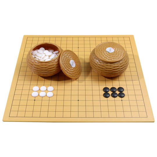 囲碁セット 木製ボード 白黒の石 木製囲碁盤と白黒石セット