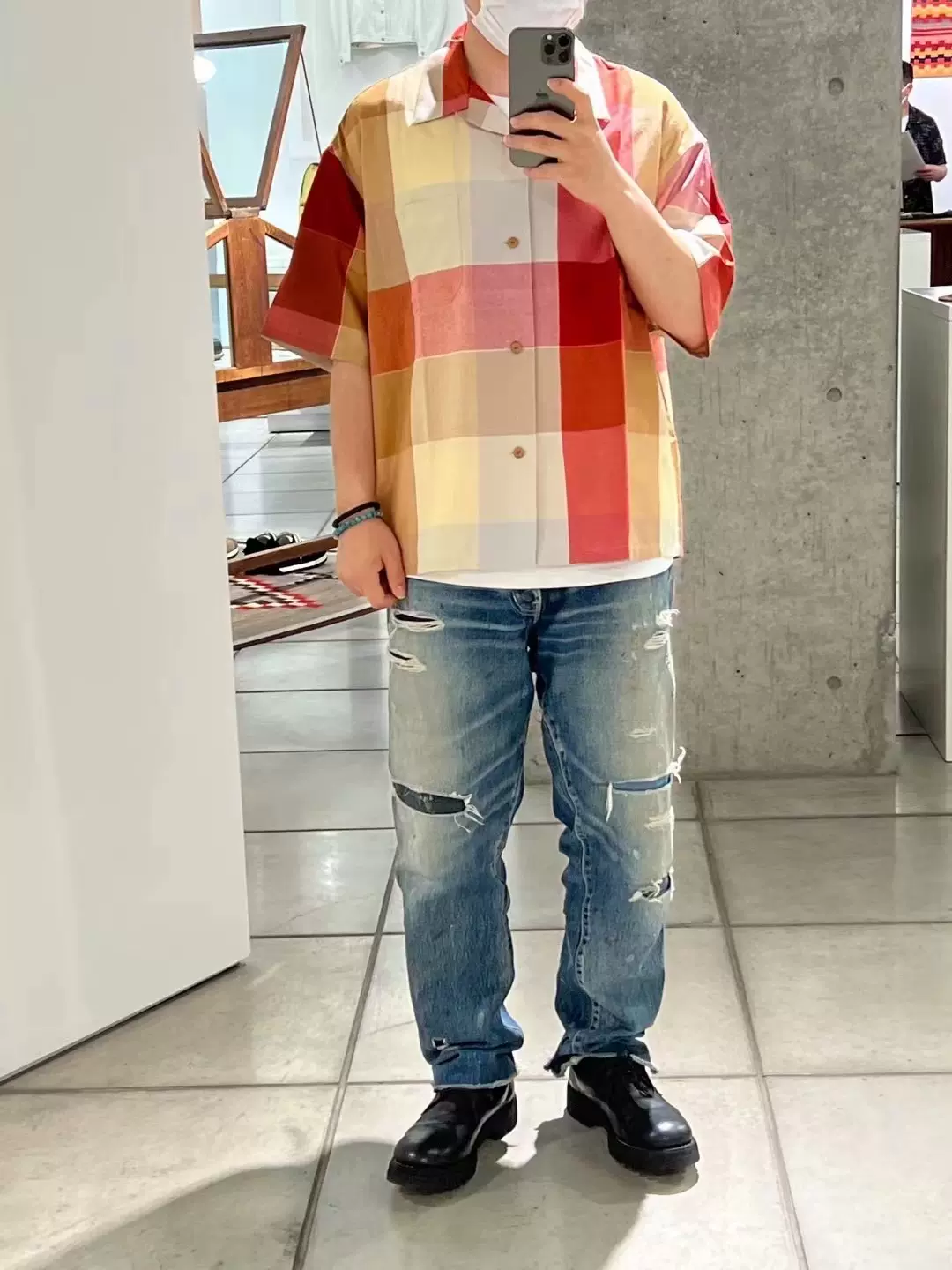 代购visvim HARMON SHIRT S/S CHECK 格子短袖衬衫22SS-Taobao