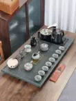 Khay trà đá tự nhiên, bộ ấm trà tích hợp hoàn toàn tự động, bếp từ kung fu gia dụng, phòng khách, bàn trà đá vàng đen, biển trà