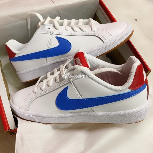 NIKE COURT classic low-top white blue red small white shoes casual