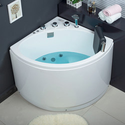 Fan-Shaped Bathtub with Intelligent Constant Temperature Heating, Japanese-Style Deep Soaking Mini Sitting-Type Small Household Triangular Surfing Massage Bathtub
