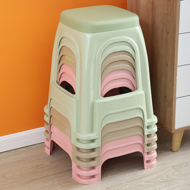 Extra-Thick Frosted Plastic Stools for Home Use, Thickened Dining Table ...