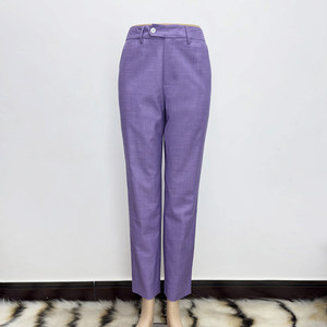 
Spring and summer thin purple casual trousers for women's professional commuting small-footed nine-minute trousers for job hunting season pencil trousers
