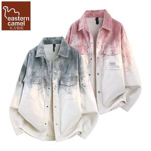 
Oriental Camel American gradient printed denim shirt jacket men's spring and autumn fashion long-sleeved shirt men's clothing