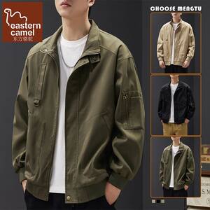 
Oriental Camel American Retro Workwear Jacket Men's Spring and Autumn Casual Loose Lapel Jacket Top Clothes Men's Clothing