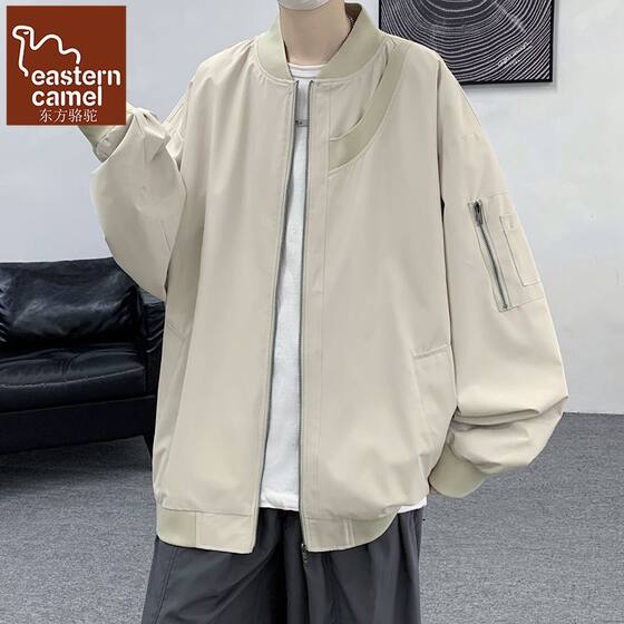 
Oriental Camel National Fashion Jacket Men's Spring New American Retro Sports Jacket Men's Hong Kong Style Trendy Tops and Gowns