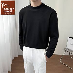 
Oriental Camel double-sided German velvet long-sleeved T-shirt for men in autumn half turtleneck bottoming shirt khaki inner wear for men