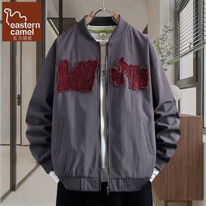 
Oriental Camel Cartoon Doraemon Three-dimensional Doll Denim Splicing Jacket Men's Design Loose Baseball Jacket