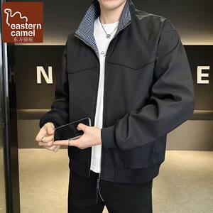 
Oriental Camel Men's Spring and Autumn Stand Collar Jacket Fashionable Workwear Sports Durable Trendy Outdoor Windproof Jacket for Men