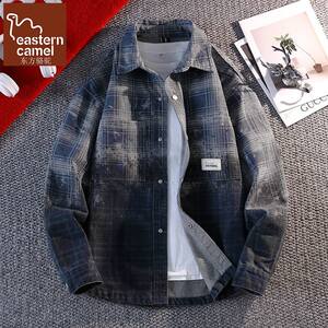 
Oriental Camel men's long-sleeved spring and autumn tops, artistic trendy shirts, jackets, Japanese denim work shirts