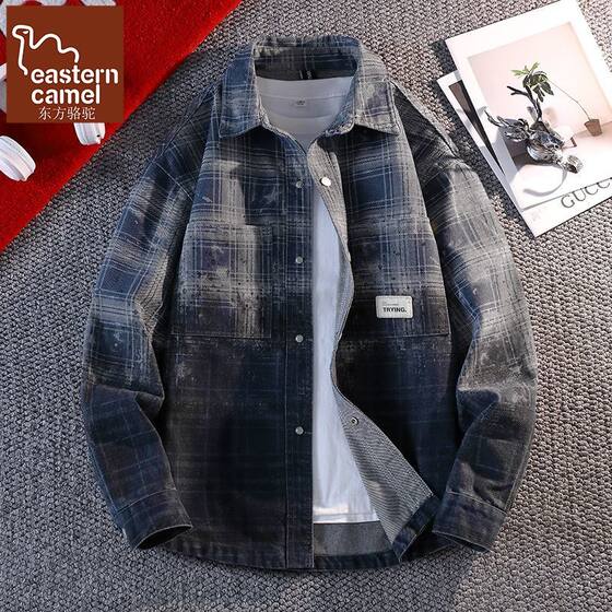 
Oriental Camel men's long-sleeved spring and autumn tops, artistic trendy shirts, jackets, Japanese denim work shirts