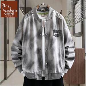 Oriental Camel Spring New Denim Jacket Men's Baseball Collar Teenage Student Fashion Casual Pink Embroidered Jacket