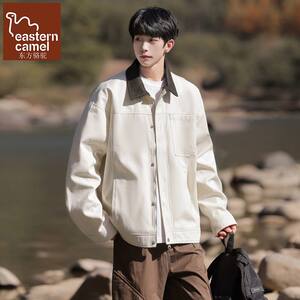 
Oriental Camel Pure Cotton Cityboy Contrast Color Lapel Jacket Men's Spring Trendy Loose Casual Boys Work Jacket
