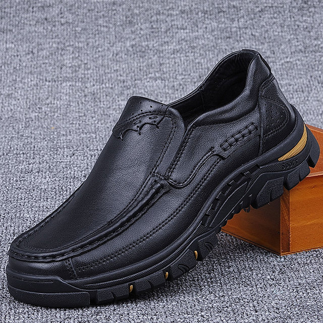 Foreign trade leather men's shoes real leather 2022 spring and autumn ...