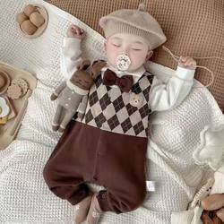 Baby Clothes, Spring Outfit, Baby Boy Romper, One-Year-Old Formal Wear, Birthday Celebration Outfit, Full Moon Hundred-Day Gentleman Romper