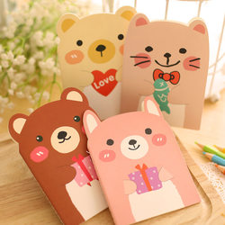 Cute Bear Notepad, Creative Cartoon Stationery Notebook, Portable Notebook with Stitching, Student Prize Notebook