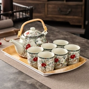 Ấm đun nước chùm nâng công suất lớn bằng gốm sứ kèm khay trà, ấm trà, cốc uống trà, bộ trà Kung Fu, bộ khay di động gia đình chén pha trà bộ tách trà ck