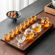 bình trà thuỷ tinh có lõi lọc Bộ trà kung fu thủy tinh borosilicate cao Lanyang kiểu Nhật Bản có tay cầm bộ ấm trà ấm trà có nắp bát cho phòng khách và gia đình bộ ấm chén uống chè bộ ấm chén tử sa bát tràng
