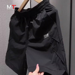 High-end cool ice silk quick-drying shorts for men's summer outer wear 2025 new sports and leisure five-point pants for men