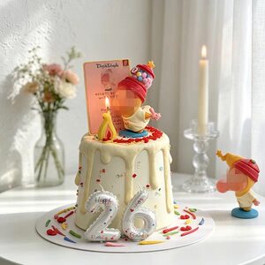 
Internet celebrity wishing and blowing bubbles cartoon doll star cake decoration cute ornaments dessert table baking decoration ornaments