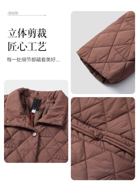 Romon's small mother's autumn and winter thin cotton jacket 50 years old 60 cotton jacket middle-aged and elderly women's winter down cotton jacket